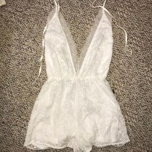 NWT white lace romper